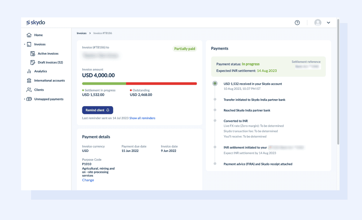 Monitor Receivable Payments With Skydo’s Payment Tracking Feature